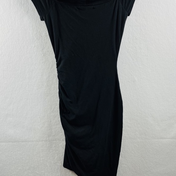 Pam & Gela Off the Shoulder Black Dress Side Ruching Size Small NWT Baddie - Picture 5 of 11